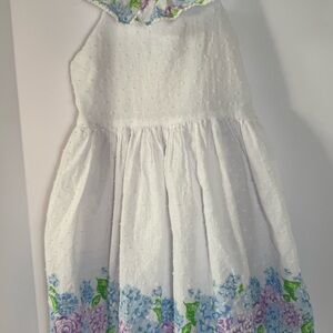 Tommy Bahama White and Purple Floral Kids Dress